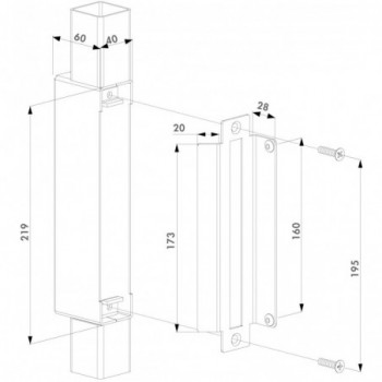 Coffre à souder avec gâche pour H-Métal