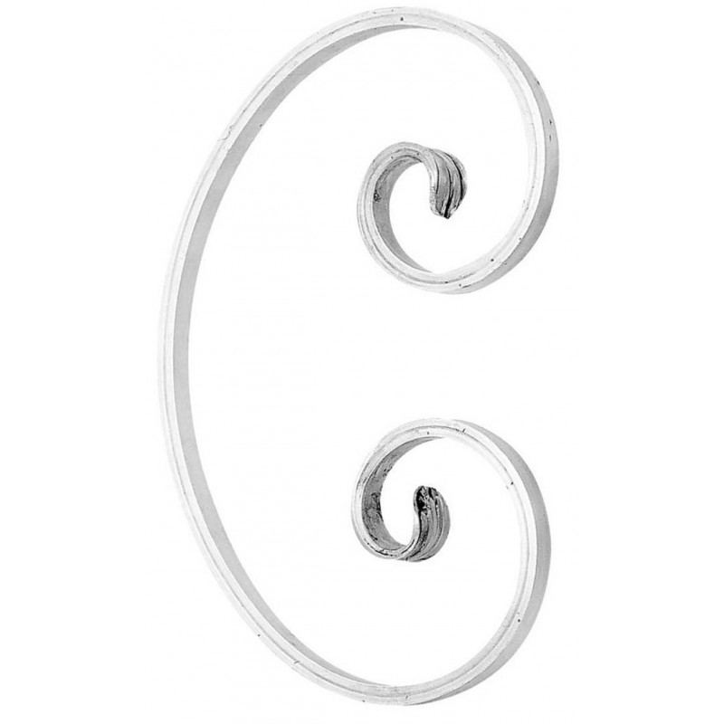 Volute inox 304 -  carré de 12x6mm -  H210 -  L130