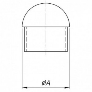 Embout demi-sphère à coller pour tube ø48,3x2,0mm