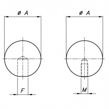 Boule ø30mm - trou traversant - pour rond ø12,2mm
