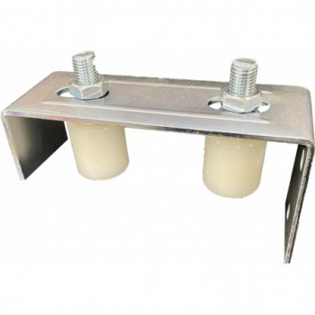 Plaque de guidage L200 à jupe percée - 2 olives Ø40 réglage 45-89mm