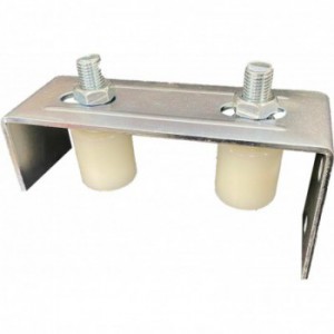 Plaque de guidage L200 à jupe percée - 2 olives Ø40 réglage 45-89mm