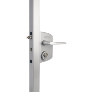 Serrure type industriel pour cylindre KABA-KESO pour profils carrés de 40 à 60mm en 6005 avec 3006M - Paire de poignées en al