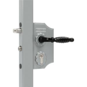 Serrure style fer forgé grand modèle Locinox - pour profils de 40 à 60mm - argentée
