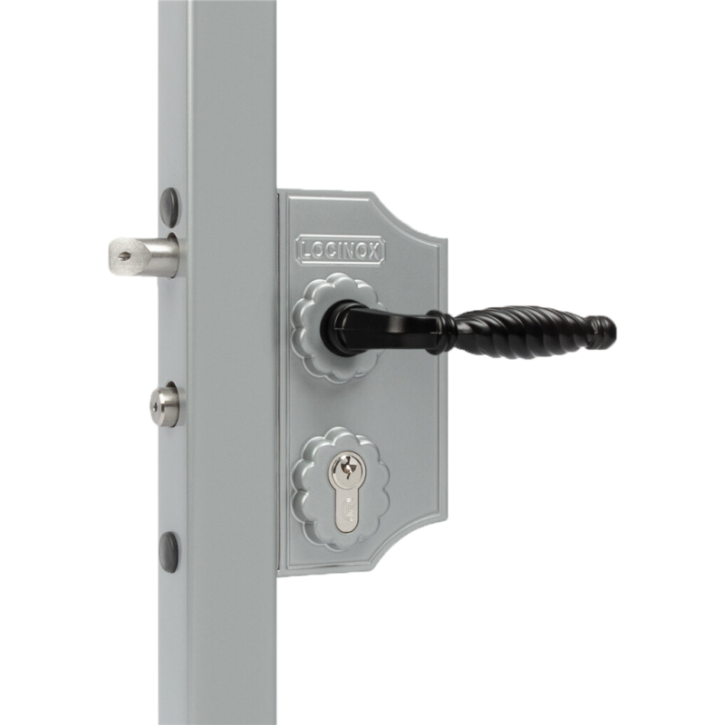 Serrure style ancien fer forgé Locinox - petit modèle - couleur brute - pour profil de 40 à 50mm