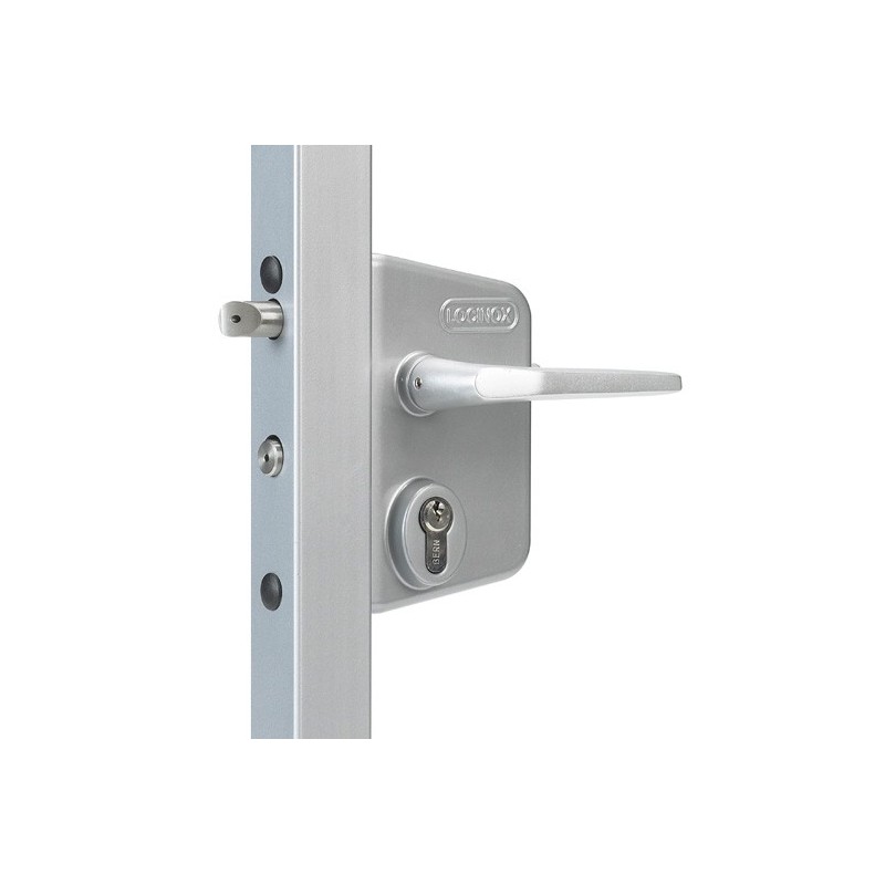 Serrure argent   profil plat 10 à 30mm entr.60mm