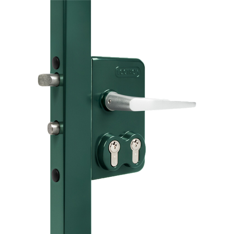 DOUBLE CYLINDRE - Serrure double cylindre pour profils carrés de 40mm en 6005 avec 3006M - Paire de poignées en aluminium & VS