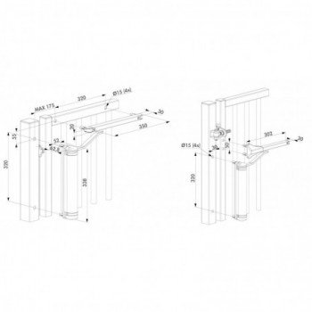 Ferme-portail Hydraulique compact LION Locinox - pour tous type de charnière - argenté