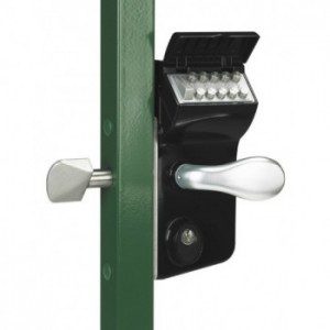 Serrure à code mécanique noire pour portail coulissant - Profil 120mm