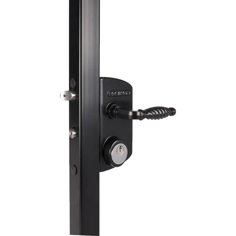 USA - Serrure résistante à la corrosion pour cylindre rond (USA) pour profils carrés de 40 à 50mm en 9005 avec 3006M - Paire