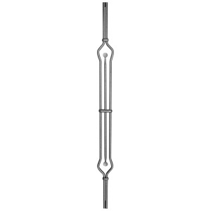 Barreau forgé décoratif - ø12mm - Largeur 80mm - 1000mm - Acier brut (jusqu'à rupture de stock)