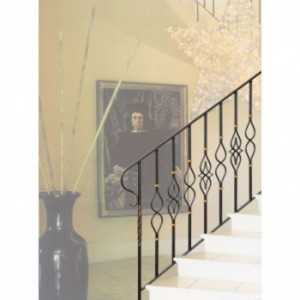 Barreau forgé décoratif - ø12mm - Largeur 125mm - Hauteur 1000mm - Acier brut (jusqu'à rupture de stock)