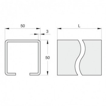 Rail pour portail autoportant - série 800 FAC srl - 3m - Galvanisé