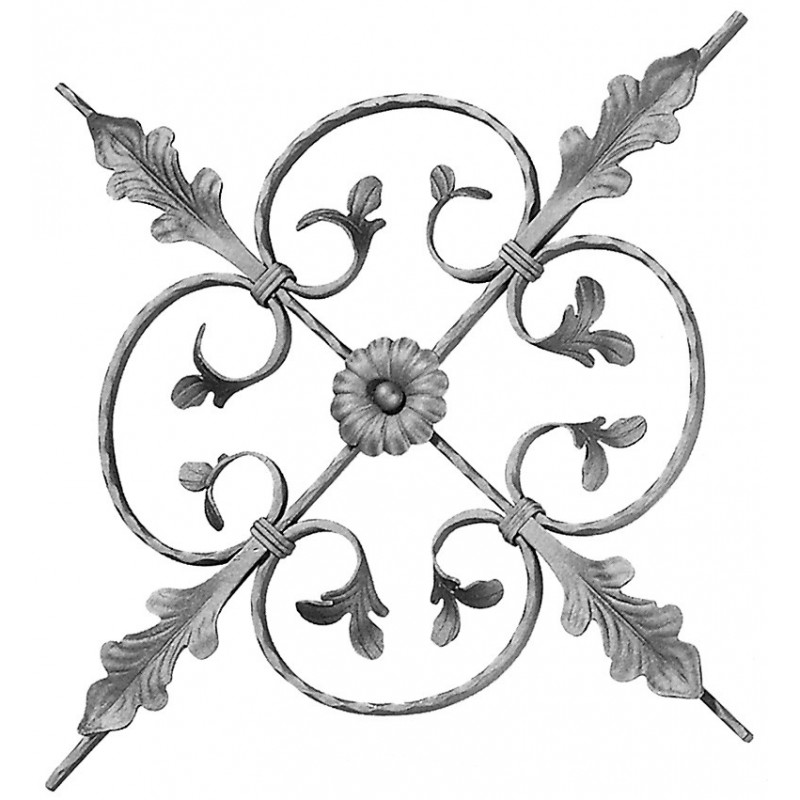 Volute décor fleurs 16x8mm - L900XH900 (jusqu'à rupture de stock)