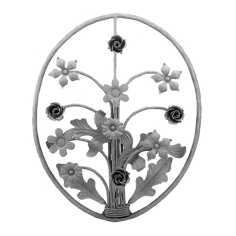 Volute décor fleurs - ø14mm - L490XH580 (jusqu'à rupture de stock)