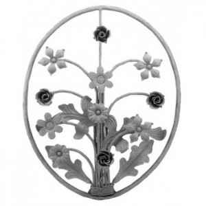 Volute décor fleurs - ø14mm - L490XH580 (jusqu'à rupture de stock)