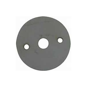 Platine ronde universelle en acier brut épaisseur 6mm, ø80mm, avec 2 trous externe ø7mm, 1 trou central ø15mm
