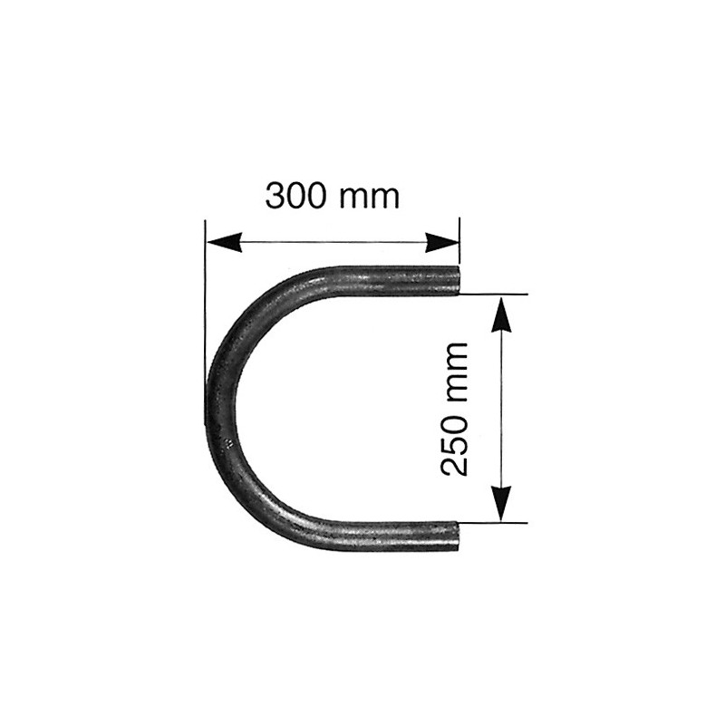 Angle main courante à 180° - 300x250 - 45x15mm -  (jusqu'à rupture de stock)