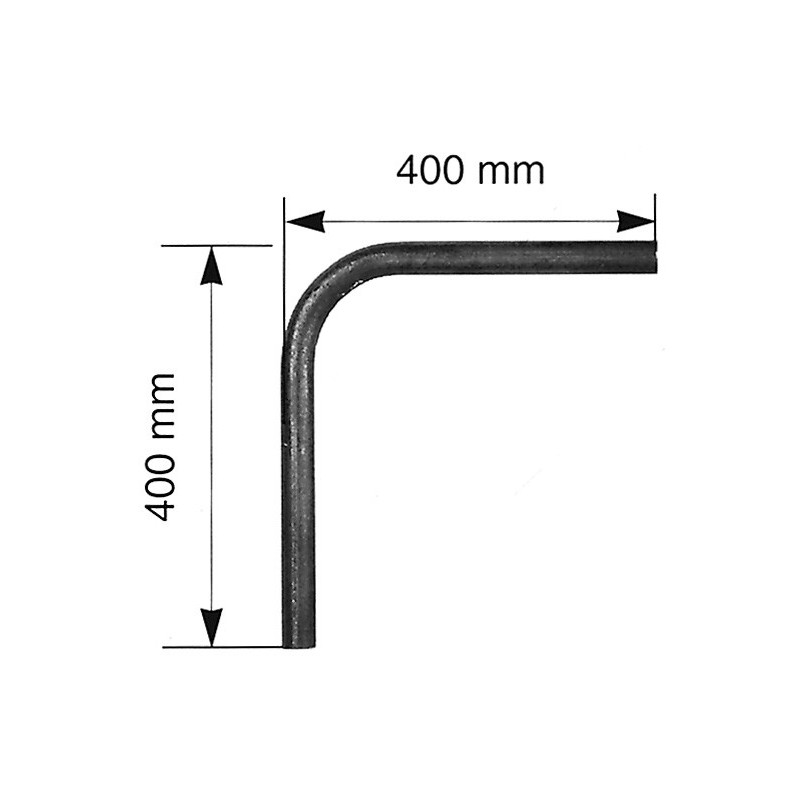 Angle main courante à 90° - 400x400 - 40x11mm