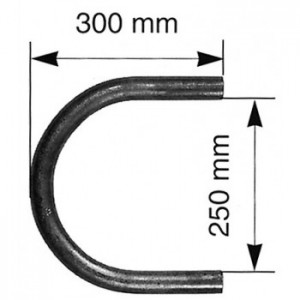 Angle main courante à 180° - 40x11mm - 300x250