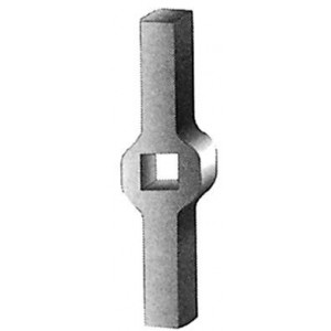 Barre perforée droite - 2000mm - Trous de 16mm - Section carrée de 16mm - Acier brut