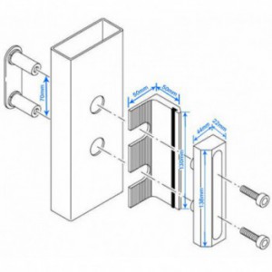 Gâche butée Locinox - aluminium - pour tube carré de 40 à 50mm (Fabrication arrêtée)