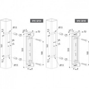 Gâche à encastrer en acier inoxydable pour FortyLock - profil 40mm - Locinox