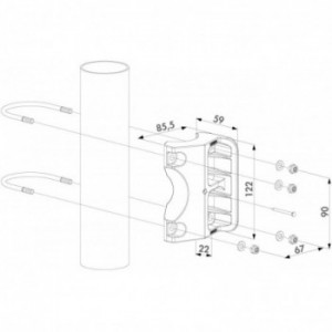 Gâche en nylon verte Locinox pour portillon de jardin - tube rond ø60mm