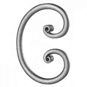 Volute en fer rond ø 12 H120 L80 (jusqu'à rupture de stock)