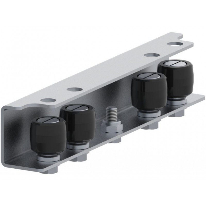 Guide pour portail coulissant télescopique - 4 olives ø34mm pour cornière en U référence VA5401 FAC