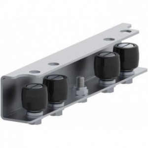 Guide pour portail coulissant télescopique - 4 olives ø34mm pour cornière en U référence VA5401 FAC