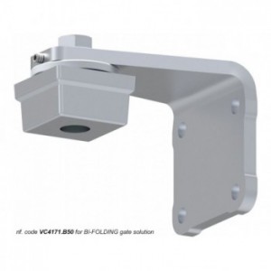 Charnière supérieure réglable avec roulement pour section carrée 40mm et platine      à 4 trous à visser