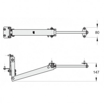 Bras articulé pour portail pliant en acier galvanisé - Bi-folding FAC