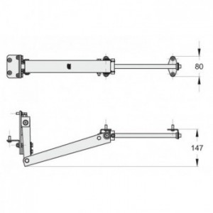 Bras articulé pour portail pliant en acier galvanisé - Bi-folding FAC