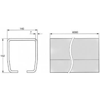 Rail autoportant série 3000 brut   3 m