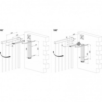 Ferme-portail hydraulique puissant et polyvalent pour installation murale en Argent