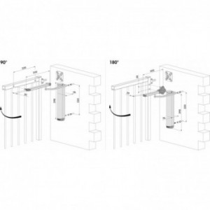 Ferme-portail hydraulique puissant et polyvalent pour installation murale en Argent