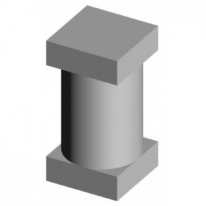 Axe à souder avec embase carrée