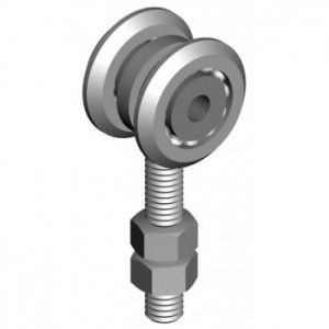 Chariots galvanisés pour portes coulissantes suspendues - 2 roues - sur roulements