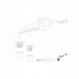 Charnières pour portillons à encastrer M12