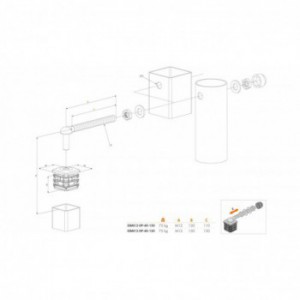 Charnières pour portillons à encastrer M12 - Embouts renforcés
