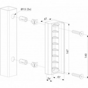 Gâche type SMKL - profil de 40mm