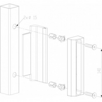 Gâches type SAKLQF - profil 40mm et plus