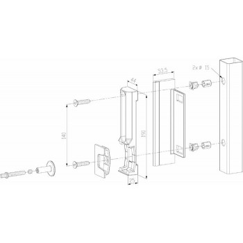 Gâches type SHKL - profil 40 50mm