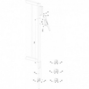 Verrou de sol intégré pour profil de 60x40mm