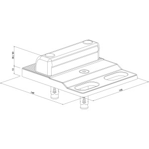 Butée de sol Locinox à visser réglable et robuste - pour verrou de diamètre maximal ø20mm