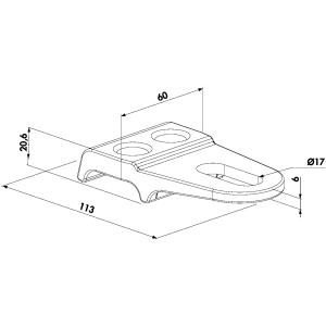 Plaque d'assemblage en aluminium brut pour gond M16