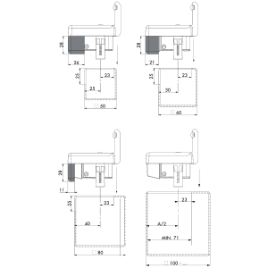 Gâche électrique à émission Locinox - réversible 12VCC+12VCA - pour tube de 50mm+