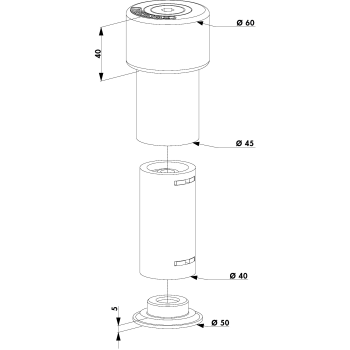 Butée de porte caoutchouc - Hauteur ajustable (60mm à 140mm) - Goujon d'ancrage pour fixation dans le béton