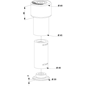 Butée de porte caoutchouc - Hauteur ajustable (60mm à 140mm) - Goujon d'ancrage pour fixation dans le béton